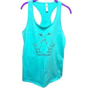 Brand New Custom Teal Goose “Goosebump” Tank Top